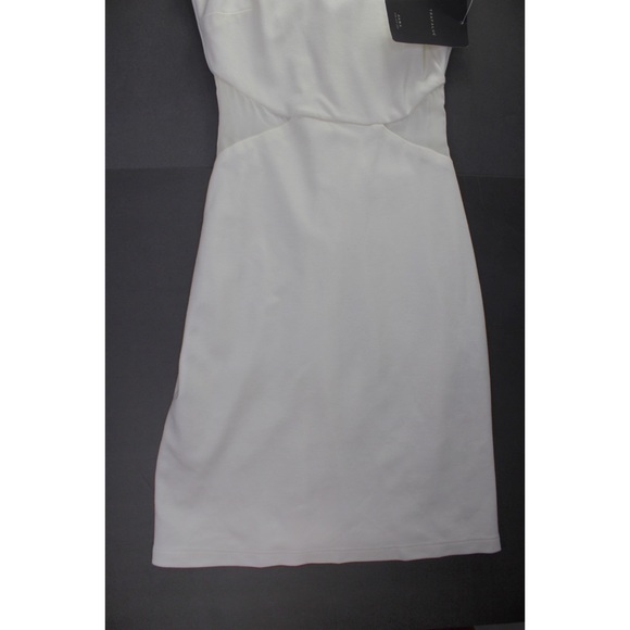 Zara NWT Ecru Side Mesh Mini Dress Small - Picture 3 of 5